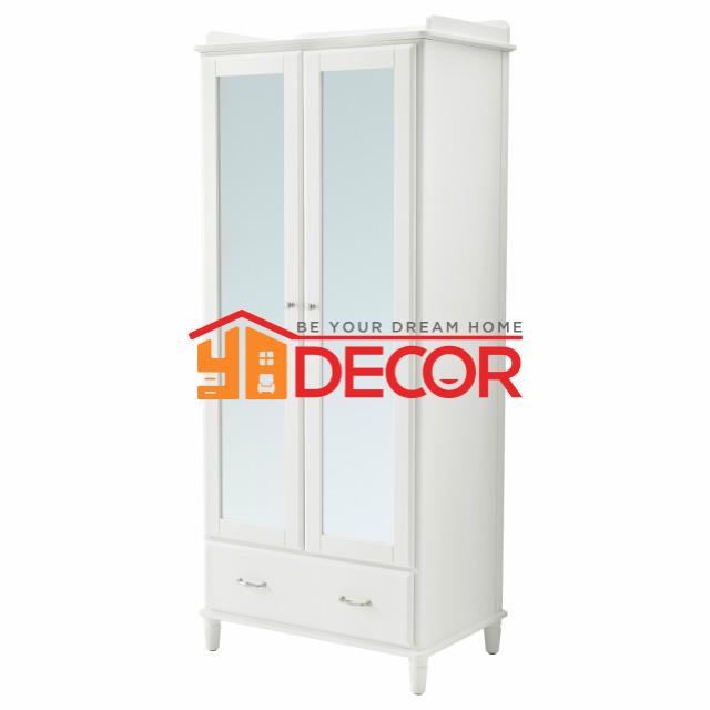 Tủ quần áo gỗ trắng s40115