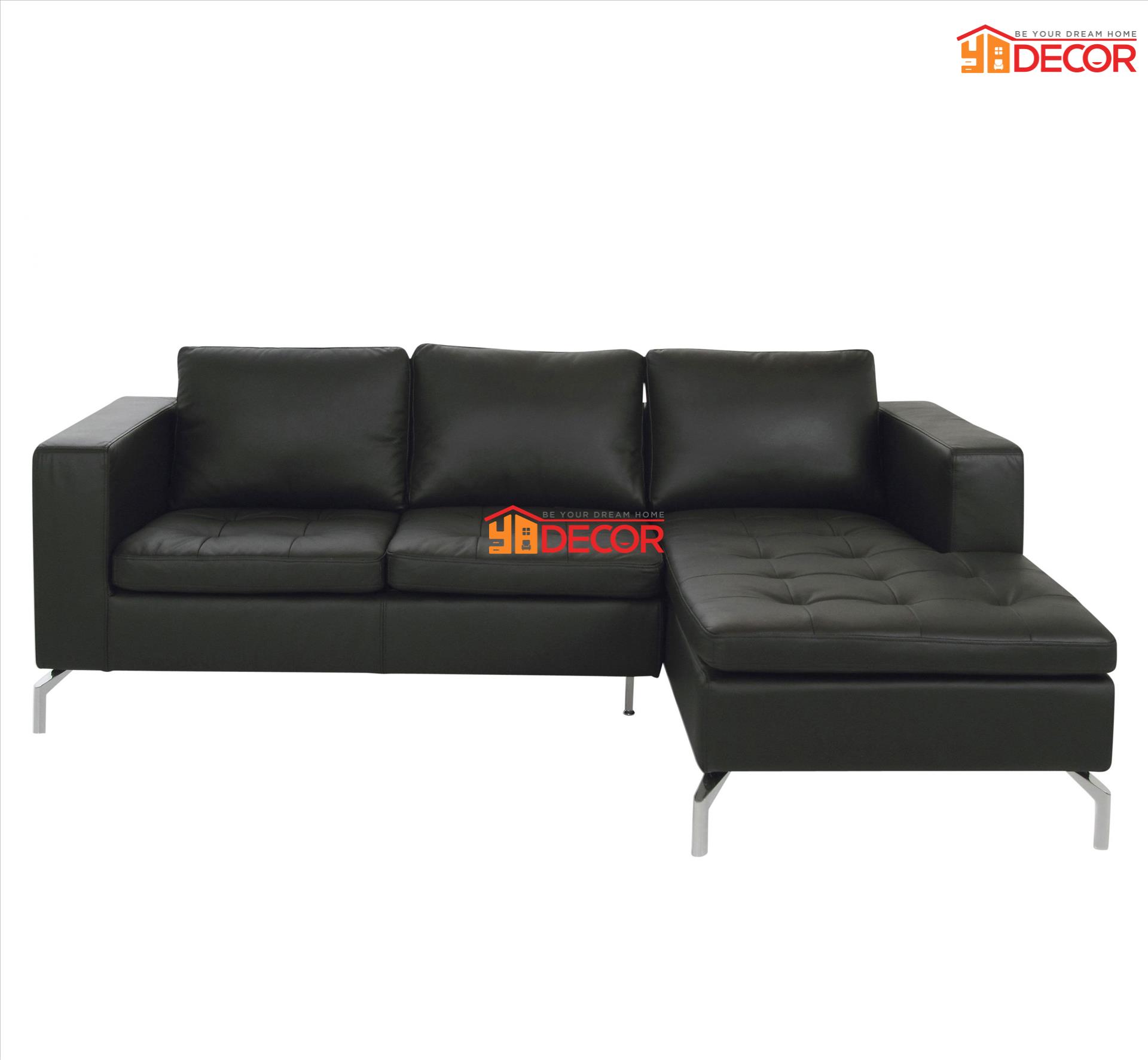 Sofa STYLO góc, da đen