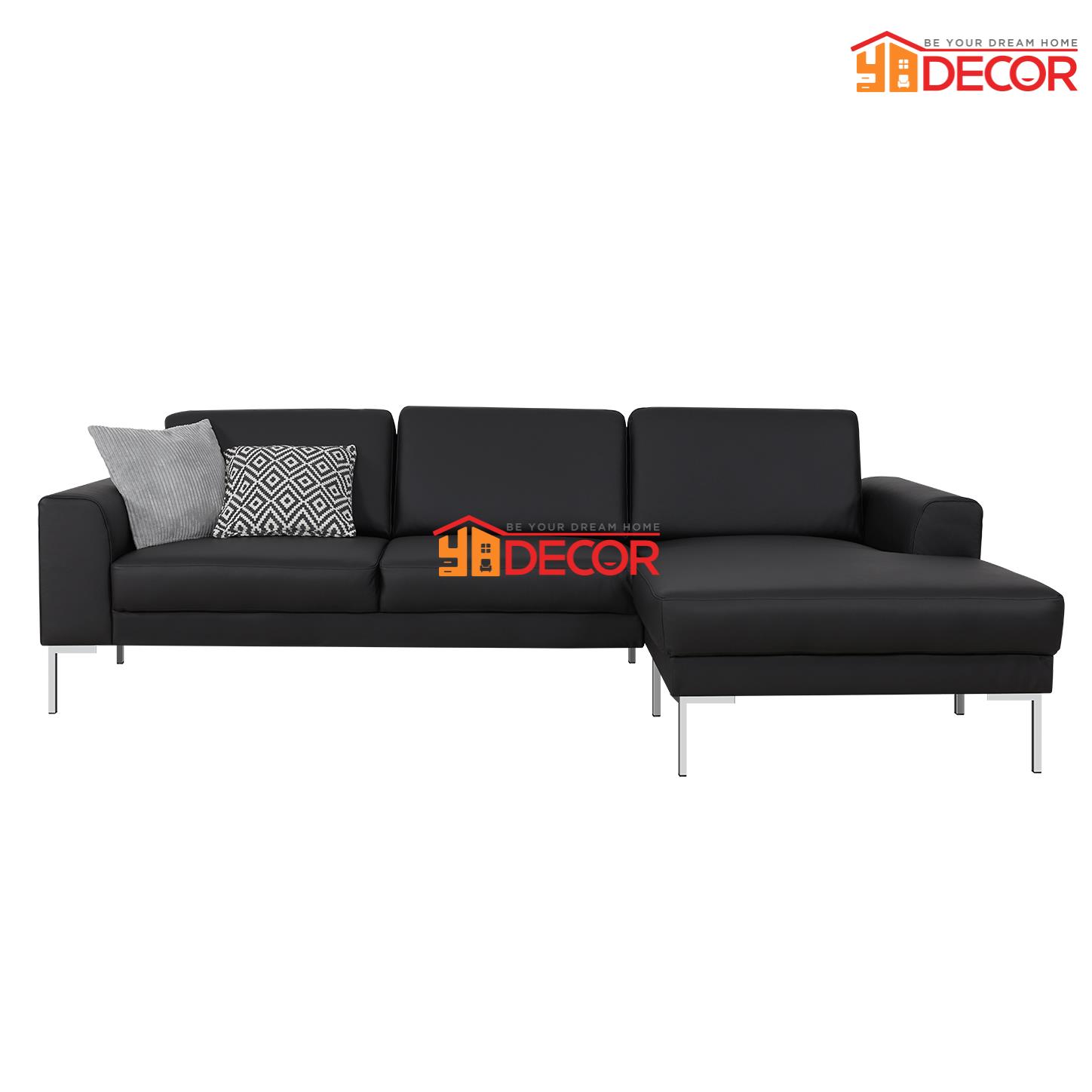 Sofa CONSTRUCT góc L, da đen